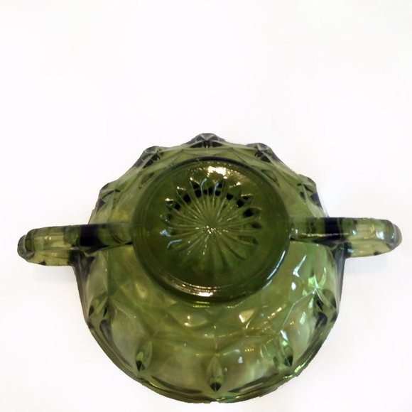 Vintage Anchor Hocking-Avocado Green-Double Handled Candy/Relish Dish - Picture 7 of 8